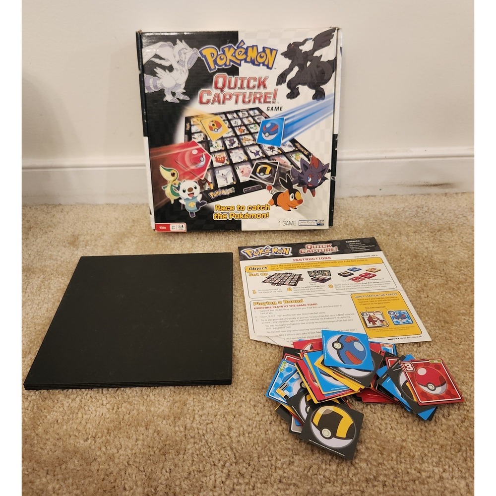 Pokemon Quick Capture Board Game INCOMPLETE Jakks Pacific black/white